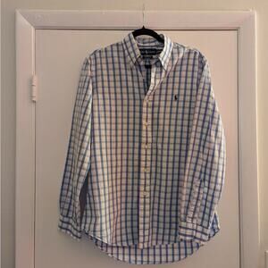 Ralph Lauren Men’s Royal Blue & White Button Down in Size Medium. Preloved.